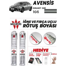 Wulberg Toyota Avensis Granit Gri 1g6 Rötuş Boya 25 ml + Vernik Iğne & Fırça Uçlu Kalıcı Çizik Giderici