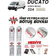 Wulberg Fiat Ducato Korfu Beyaz 224 Rötuş Boya 25 ml + Vernik Iğne & Fırça Uçlu Kalıcı Çizik Giderici