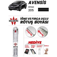 Wulberg Toyota Avensis Siyah 205 Rötuş Boya 25 ml Iğne & Fırça Uçlu Kalıcı Çizik Giderici