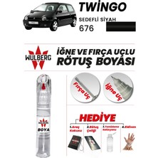 Wulberg Renault Twingo Sedefli Siyah 676 Rötuş Boya 25 ml Iğne & Fırça Uçlu Kalıcı Çizik Giderici