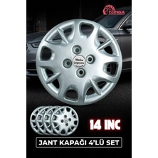 Yonga Oto Aksesuar Fiat Palio 14 Inç Jant Kapağı 4'lü Set Gümüş + 4 Amblem + 8 Cırt Kelepçe