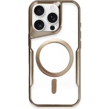 Newface Apple iPhone 16 Pro Max Kılıf Boyi Magsafe Silikon Kapak - Kahverengi