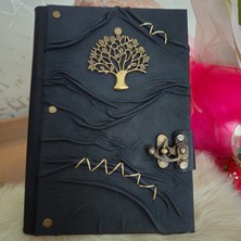 Legend Deri Hayat Ağacı Doğaçlama El Yapımı Hakiki Deri Şamua Kağıt Eskitme Hediyelik Anı Günlük Ajanda Defter