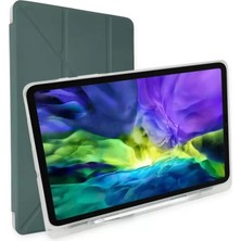 Newface Apple iPad Pro 12.9 (2021) Kılıf Kalemlikli Mars Tablet Kılıfı - Koyu Yeşil