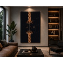 Othello Art Risk Temalı Halat Kanvas Tablo – Motivasyon ve Cesaret Mesajlı Modern Duvar Dekoru | Ofis Salon Çalışma Odası Tablosu