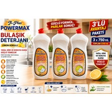 Powermax Bulaşık Deterjanı 750 ml x 3 Adet Toplam 2250 ml Ekonomik Set
