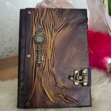 Legend Deri Anahtar Zaman Kapısı Doğaçlama El Yapımı Hakiki Deri Şamua Kağıt Eskitme Hediyelik Anı Günlük Ajanda Defter