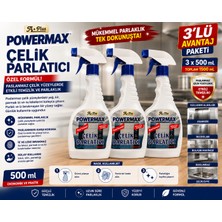 Powermax A+ Çelik Parlatıcı 500 ml x 3 Adet Toplam 1500 ml Ekonomik Set