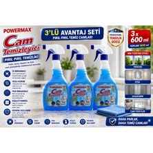 Powermax Cam Temizleyici 600 ml x 3 Adet Toplam 1800 ml Ekonomik Set
