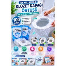 Open City 100 Adet Tek Kullanımlık Klozet Kapağı Örtüsü Hijyenik Seyahat Tipi Tuvalet Koruyucu Kılıf Seti