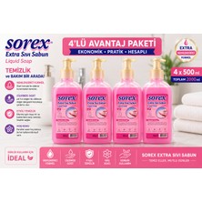 POWERMAX Sorex Extra Sıvı Sabun 500 ml x 4 Adet Toplam 2000 ml Ekonomik Set