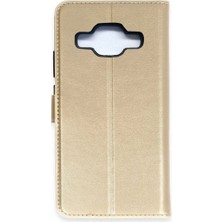 Mudanis Samsung Galaxy J5 Trend S Plus Kapaklı Kılıf - Gold