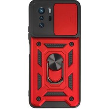 Mudanis Xiaomi Poco X3 Gt Kılıf Pars Lens Yüzüklü Silikon - Kırmızı