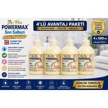 Powermax A+ Sıvı Sabun 500 ml x 4 Adet Toplam 2000 ml Ekonomik Set