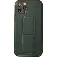 Durukar®  iPhone 12 Pro Kılıf Coco Deri Standlı Kapak - Yeşil