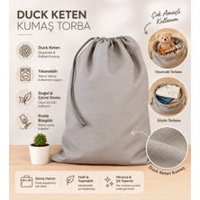Fancyagnes El Yapımı Duck Keten Kumaş Kirli Çamaşır Oyuncak Saklama Torbası 51*39CM