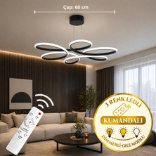 Papatya Siyah 3 Renk Ultra Ledli Sarkıtma Modern Avize