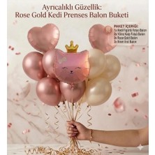 Çavuş E-Ticaret Rosegold Kedi Figürlü Taçlı Kalp Folyo Balon Seti ,doğum Günü Seti,parti Seti, Sevgili,bride Parti Seti