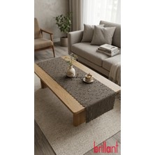 Brillant Püsküllü Masa Örtüsü Runner Ultrasonik Kesim