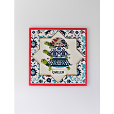 Mundy Içmeler Temalı Polyester Kabartmalı Kaplumbağa Desen Magnet  7 x 7 cm – Dekoratif Hediyelik Buzdolabı Süsü  (KOD:1182)