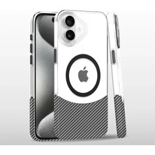 Derin Stok Iphone 16 Carbon Puzzle Magsafe Kapak - Beyaz