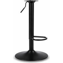 Bürocci Bar Taburesi Ayağı – Siyah Mat Boyalı Amortisörlü Metal Gövde, 50–75 cm Ayarlı,