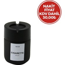 Qlux Ideas Qlux C-00549 ( 212CC ) ( Siyah Cam ) Küllük ( Siyah Plastik Kapak ) ( ( No-08 Cıgarette & Kül Tablası )*20=k Q5