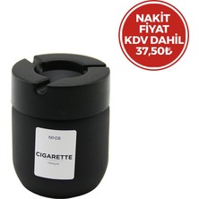 Qlux Ideas Qlux C-00545 ( 425CC ) ( Siyah Cam ) Küllük ( Siyah Plastik Kapak ) ( No-08 Cıgarette & Kül Tablası )*12=k Q5