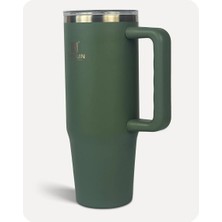 Egonex Penguin Termos Pipetli Termos Bardak 900 ml Paslanmaz Çelik Yeşil