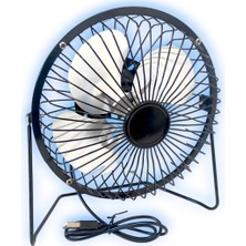Egonex Masaüstü Metal Mini Fan Vantilatör USB Girişli 20 cm Çap