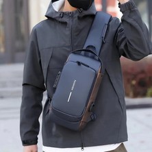 Egonex Şifreli Kilitli USB Girişli Göğüs Omuz Çantası Body Bag