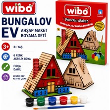 Wibo Ahşap Bungalov Ev Maketi Boyama Seti Boyanabilir Kendin Yap Dıy Ahşap Maket Hobi Kiti