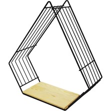 Lalezar LZR-621 ( Piramit ) Ahşap Tabanlı Tek Katlı Metal Dekoratif Duvar Raf*3=k