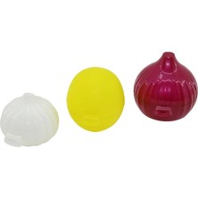 Qlux Ideas Qlux Saver Box L-00739 ( 3lü ) Saklama Kutusu ( Limon & Soğan & Sarımsak ) (Renkli Plastik) (Fileli Ambalaj)*24