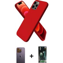 Marsilyan™- iPhone 12 Pro Max Kılıf Kozmos Yansıma Özel Seri - Siyah 360 Mat Full Body Arka Koruyucu + Neon Fosforlu Kamera Lens - Sı