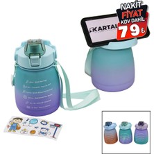 İbico Ibico ( 1.3lt & Tombul ) Pipetli Renkli Plastik Suluk Matara ( Kilitli Kapaklı & Telefonluklu)*50