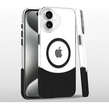 Derin Stok Iphone 16 Carbon Puzzle Magsafe Kapak - Siyah