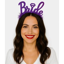 Durukar® Mor Renk Bekarlığa Veda Italik Yazı Alyanslı Bride Taç