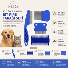 Mersi Shop 4'lü Evcil Hayvan Bit Pire Tarağı Seti Paslanmaz Çelik Kedi Köpek Tarakları