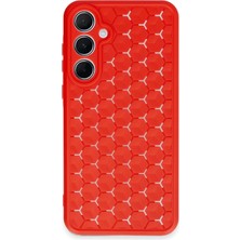 Durukar®  Samsung Galaxy A25 5g Kılıf Petek Silikon Kapak - Kırmızı
