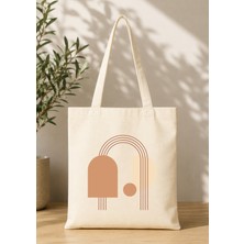 Eylül Design Vintage Boho Desenli Baskılı Ham Bez Çanta Organik Tote Bag