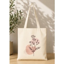 Eylül Design Vintage Boho Desenli Baskılı Ham Bez Çanta Organik Tote Bag