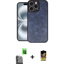 Marsilyan™- iPhone 16 Pro Kılıf Kıvılcım Işık Serisi - Siyah Buffer Cam Ekran Koruyucu + Raze Metal Kamera Lens - Sh