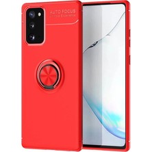 Durukar®  Samsung Galaxy Note 20 Kılıf Range Yüzüklü Silikon - Kırmızı