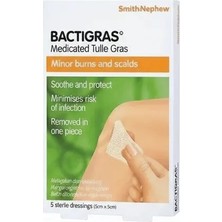 Smith & Nephew Bactigras 5x5 cm Antiseptik Yara Örtüsü | Tekli, 3'lü, 5'li ve 10'lu Paket Seçenekleri