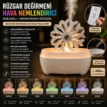 Mersi Shop Rüzgar Değirmeni Tasarımlı Hava Nemlendirici Rgb Işıklı Aromaterapi Difüzör