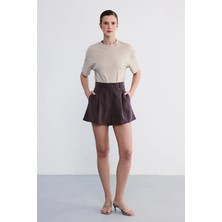 Facette Norya Mini Şort Acı Kahve