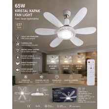 Sessiz Çalışma 6 Fan Kanat ve 3 Renk Modlu Uzaktan Kumandalı Tavan Tipi Vantilatör LED Ampul