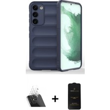 Marsilyan™- Galaxy S23 Plus Kılıf Atlas Koleksiyonu - Siyah 6d Antistatik Mat Seramik Hayalet Nano Ekran Koruyucu + Kamera Lens Koruma Cam - Sf