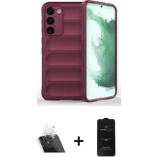 Marsilyan™- Galaxy S23 Plus Kılıf Atlas Koleksiyonu - Siyah 6d Antistatik Mat Seramik Hayalet Nano Ekran Koruyucu + Kamera Lens Koruma Cam - Sf